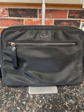 Kate Spade New York Black Nylon Laptop Bag Briefcase Work Travel Case